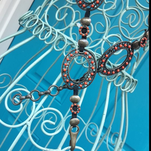 Metal Chain Link Belt Vintage Art Deco  Round Circle Cosplay Gypsy Retro 90s - Picture 6 of 15